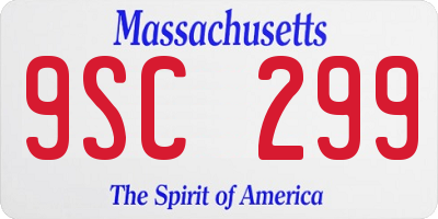 MA license plate 9SC299