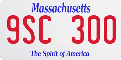 MA license plate 9SC300