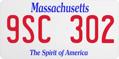 MA license plate 9SC302