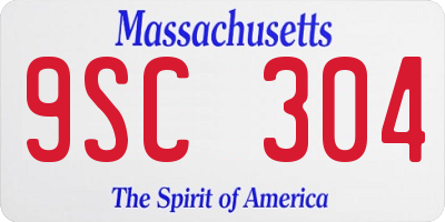 MA license plate 9SC304