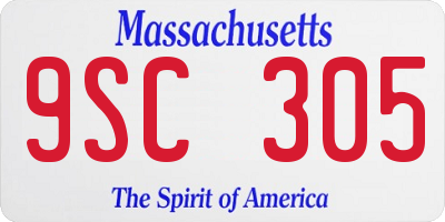 MA license plate 9SC305