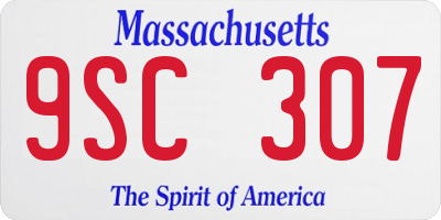 MA license plate 9SC307