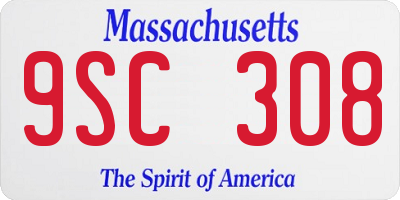 MA license plate 9SC308