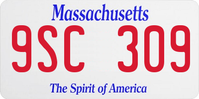 MA license plate 9SC309