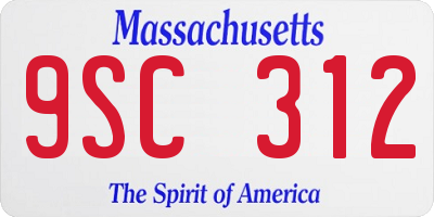MA license plate 9SC312