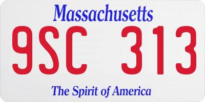 MA license plate 9SC313