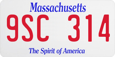MA license plate 9SC314