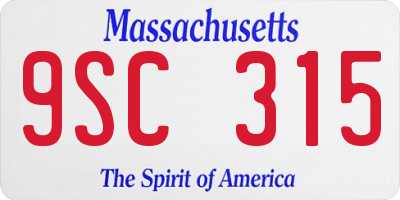 MA license plate 9SC315