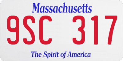 MA license plate 9SC317