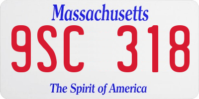 MA license plate 9SC318