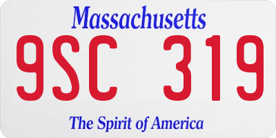 MA license plate 9SC319