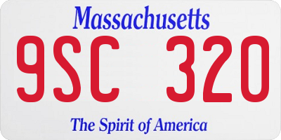 MA license plate 9SC320