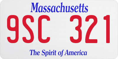 MA license plate 9SC321