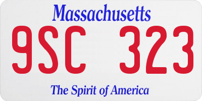 MA license plate 9SC323