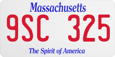 MA license plate 9SC325