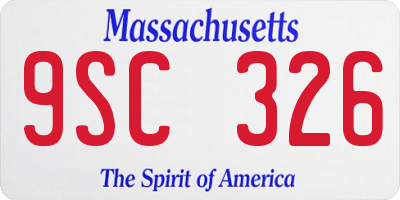 MA license plate 9SC326