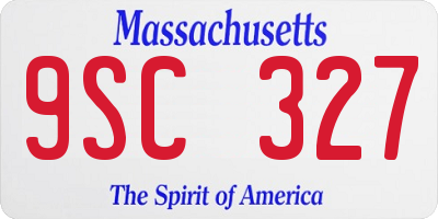 MA license plate 9SC327