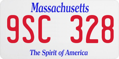 MA license plate 9SC328
