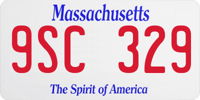 MA license plate 9SC329