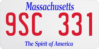 MA license plate 9SC331