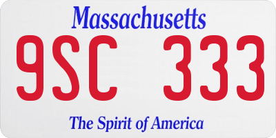 MA license plate 9SC333
