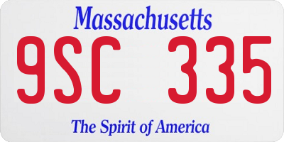 MA license plate 9SC335