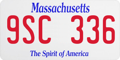MA license plate 9SC336