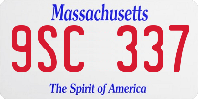 MA license plate 9SC337