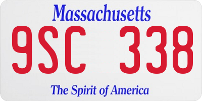 MA license plate 9SC338