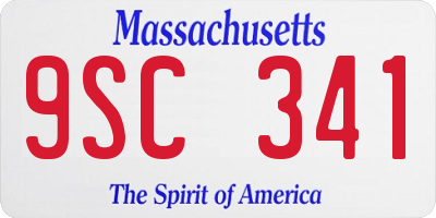 MA license plate 9SC341