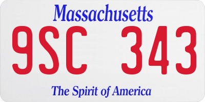 MA license plate 9SC343