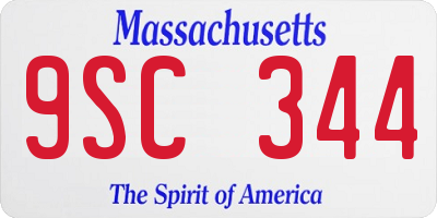MA license plate 9SC344
