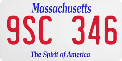 MA license plate 9SC346