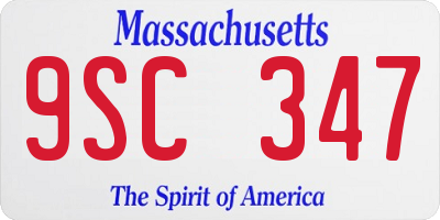 MA license plate 9SC347
