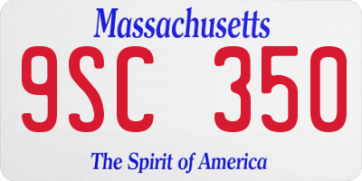 MA license plate 9SC350
