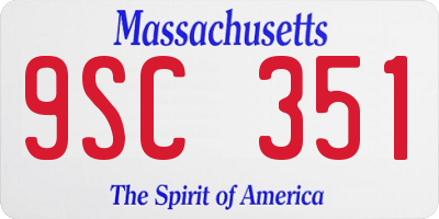 MA license plate 9SC351