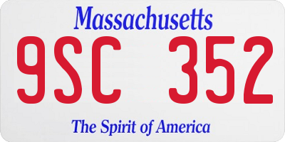 MA license plate 9SC352