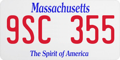 MA license plate 9SC355