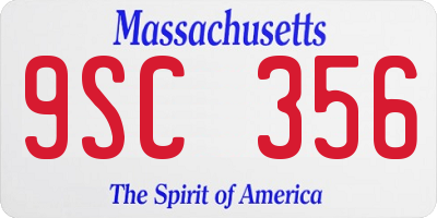 MA license plate 9SC356