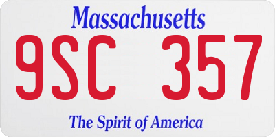 MA license plate 9SC357