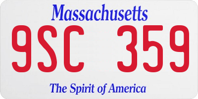 MA license plate 9SC359