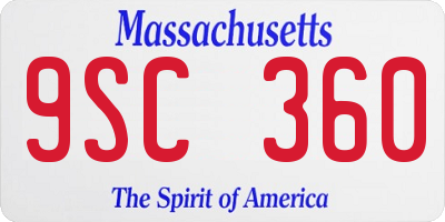 MA license plate 9SC360