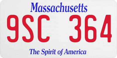 MA license plate 9SC364