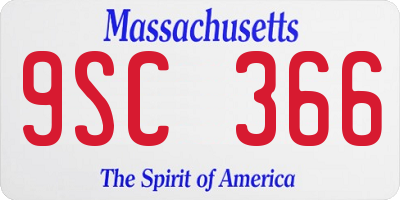 MA license plate 9SC366
