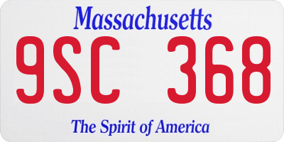 MA license plate 9SC368