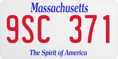 MA license plate 9SC371