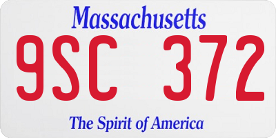MA license plate 9SC372
