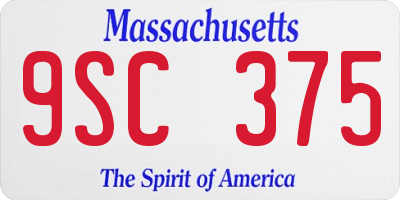 MA license plate 9SC375