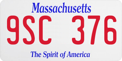 MA license plate 9SC376