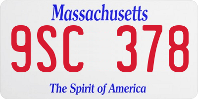 MA license plate 9SC378